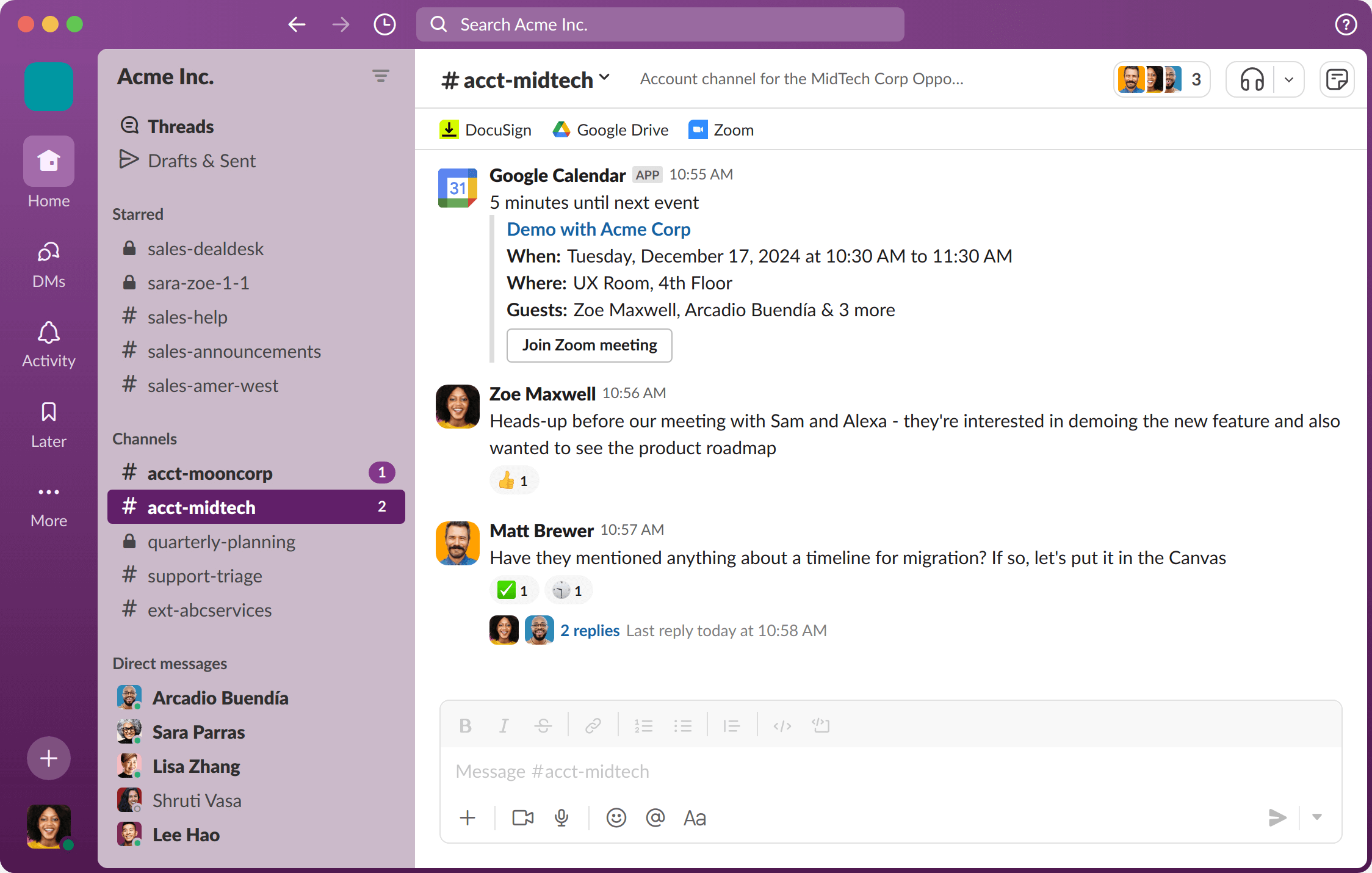 slack for HR