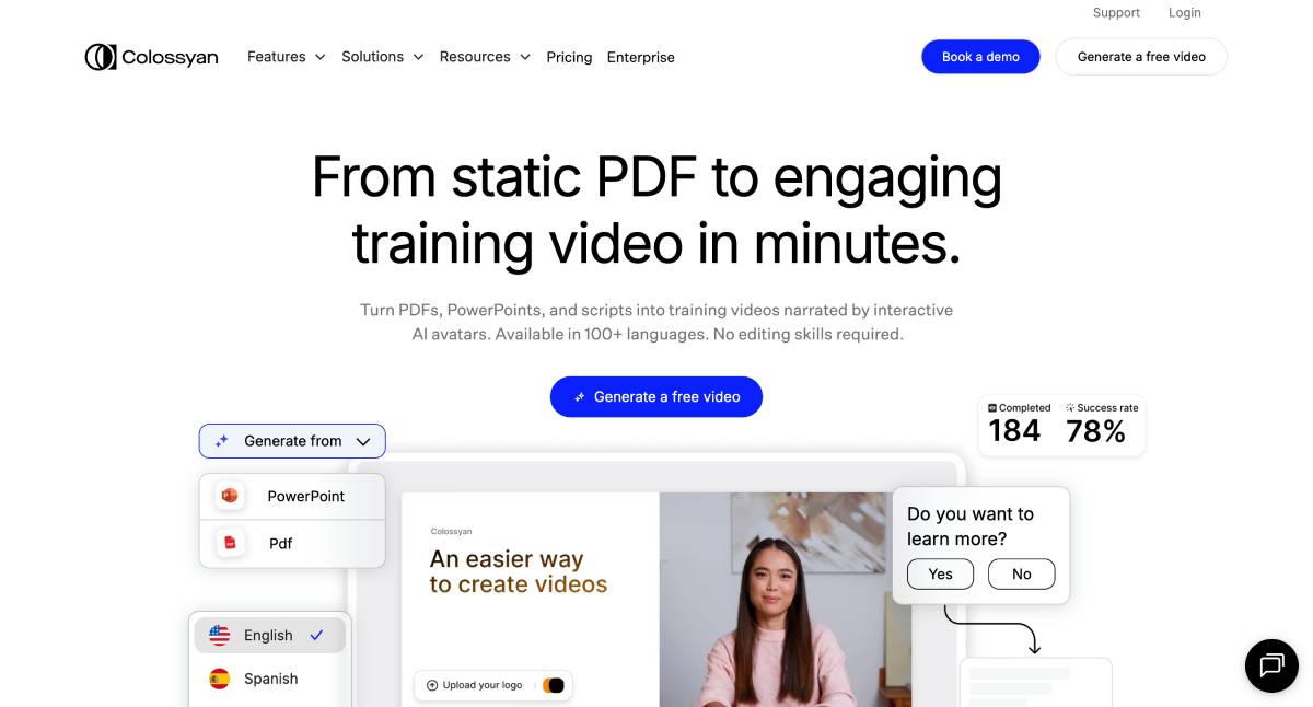 Colossyan: Best for Scenario-Based Microlearning